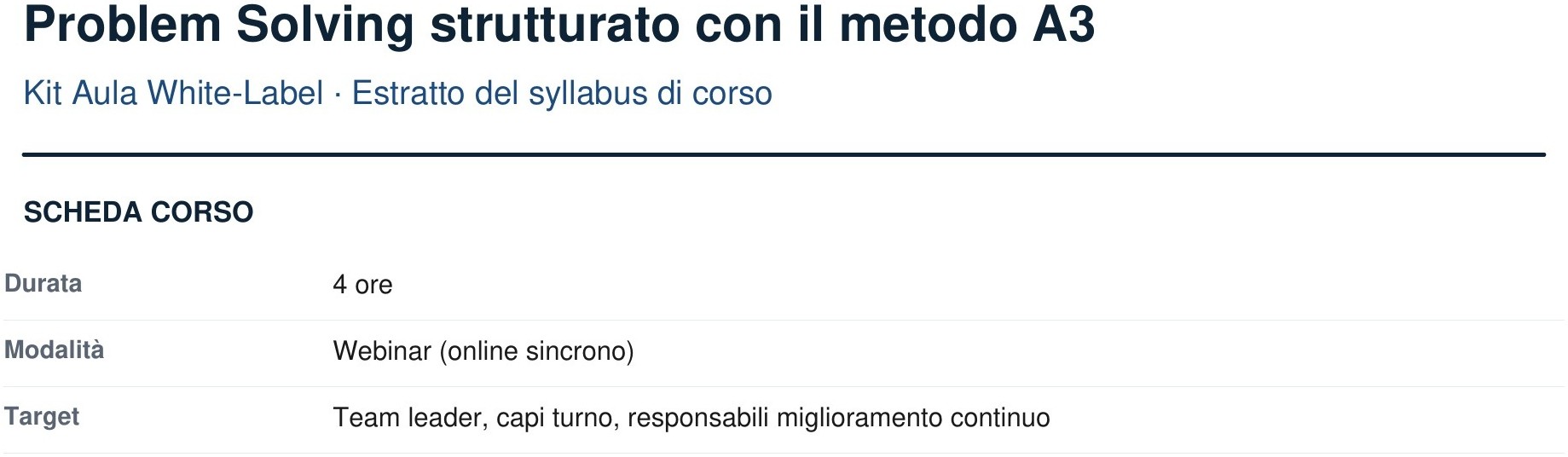 Anteprima Syllabus — Kit Aula Problem Solving A3